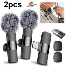 Set 2 Pcs Micr fono Lavalier Inal mbrico Type-C Mini Pro Video Grabaci n iPhone
