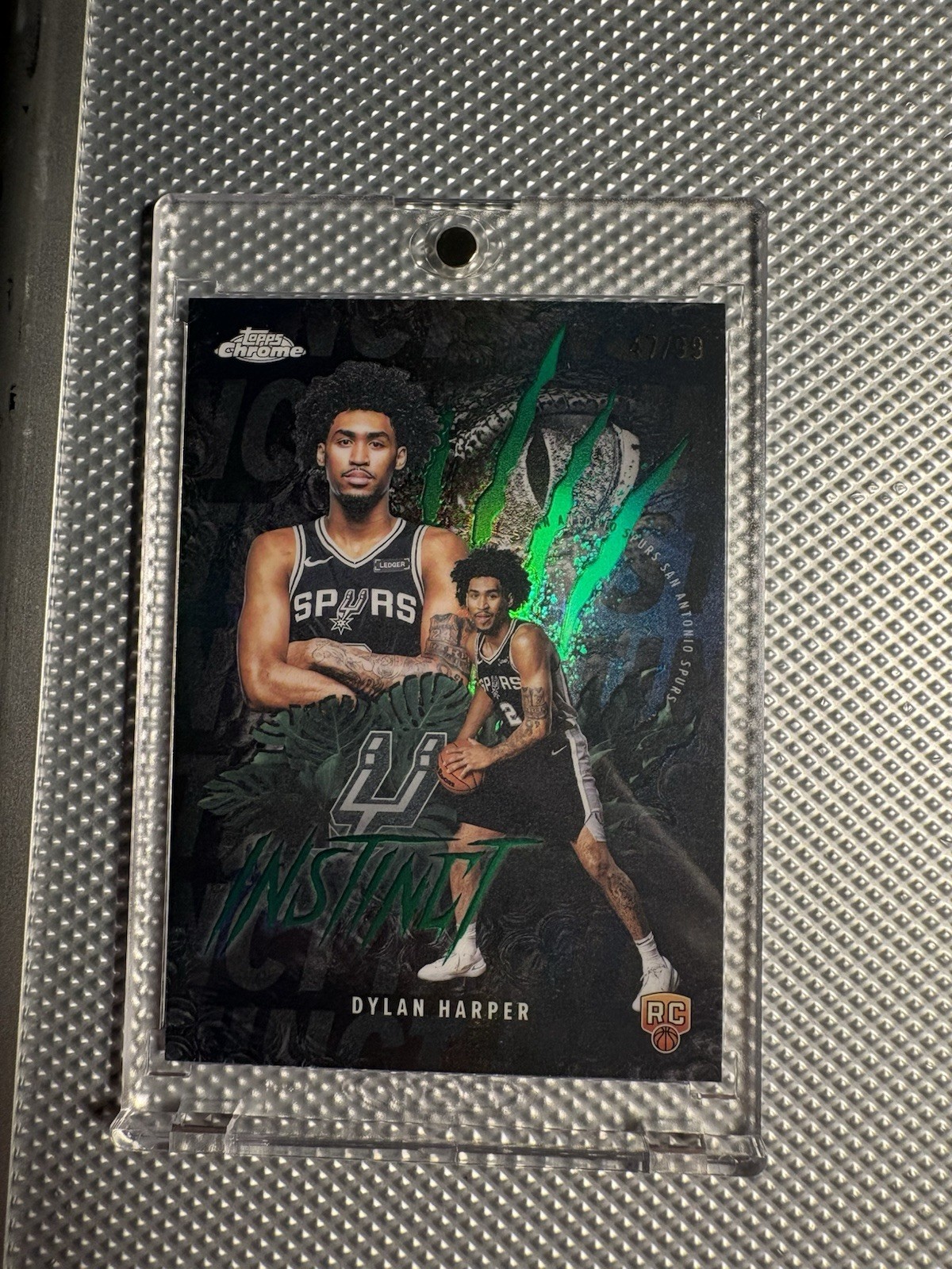 2025-26 Topps Chrome Dylan Harper Instinct RC Green Refractor Rookie #/99 Spurs