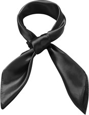 Women Silk Feeling Scarf 23.6'' Solid Color Square Satin Scarf Neck Head Bandana