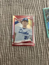 2022 Elite Extra Edition Status Red #112 Marcus Johnson /299 Duke & Marlins Card