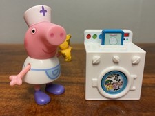 RARE SPINNING Washing Machine Doctor Nurse Peppa Pig Figures Figurines Toys Lot