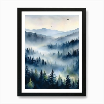 Appalachen Berge Nebelige Kiefer Tr Gerahmtes Wandbild Poster Leinwanddruck Bild