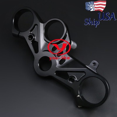 CNC For YZF R6 08-2016(EU) Black Triple Tree Upper Top Clamp Mount Bracket Fork