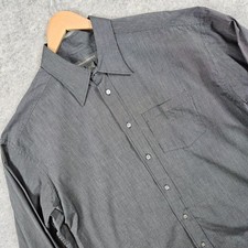 Banana Republic Men's Charcoal Gray Long Sleeve Button Up Dress Shirt Size L