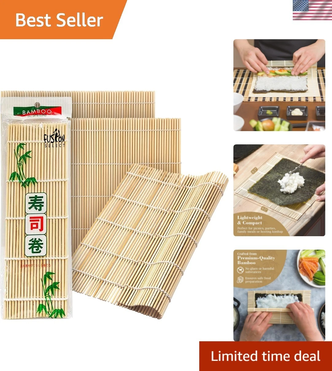 3 Pk Bamboo Sushi Mat - Sushi Roller Mat for Making, Shaping & Molding Sushi ...
Opens in a new wind