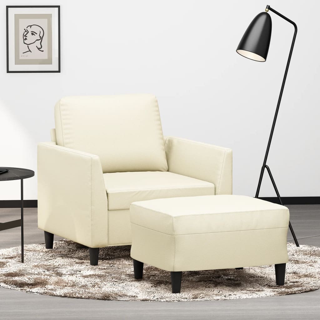 Poltrona con Poggiapiedi Grigio 60 cm in Similpelle poltrona seduta vidaXL foto 2