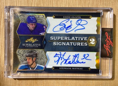Ed Olczyk Stephane Matteau 1/1 Auto 2020-21 Leaf Unbroken Superlative Collection