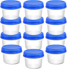 12 Pack Freezer Containers with Screw on Lids 6 Oz Stackable Reusable Plastic