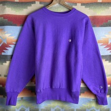 Vintage 90s Champion Purple Reverse Weave Crewneck Sweatshirt Size Large USA