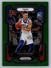 2023-24 Panini Prizm #282 Filip Petrusev Prizms Green Rookie Philadelphia 76ers