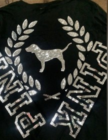 PINK VS SILVER CRESCENT BLING DOGGIE TSHIRT/ YOGA LEGGINGS PANTS OUTFIT S