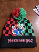SUPER MARIO BEANIE HAT WITH PUFF BALL KID / ADULT P5