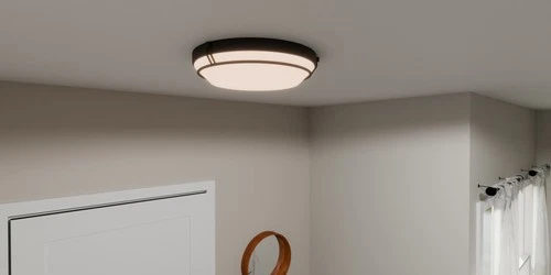 Quoizel DNB1616 Dunbar 16"W LED Flush Mount Ceiling Fixture - Nickel - Picture 2 of 12