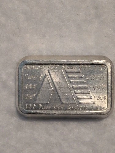 A-Mark Mint Chunky Loaf USVI Ingot 1981 Rare Bullion-0.999 Silver 1 Oz Art Bar