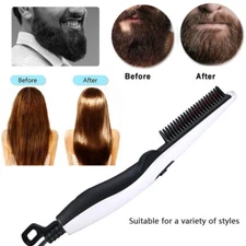 Quickly Heated Hair Beard Straightener Brush for Men's Pro Electric Styling Comb