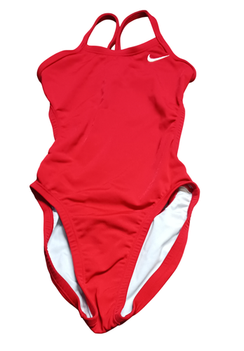 Nike Girls Polyester Core Solid Cut-Out Tank Varsity Red 20 Size 5 New - Picture 2 of 14
