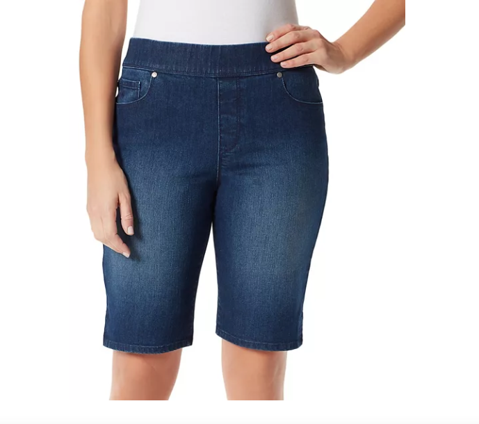 GLORIA VANDERBILT Womens Avery Pull On BERMUDA SHORTS (2 Washes) Size 6 NWT  | eBay