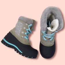 Northside Winter Boots Kid's Size 13 Suede Faux Fur 200g Insulation Snowflakes