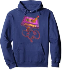 80s Cassette Tape Pencil Retro Throwback Music Funny Unisex Hooded Sweatshirt