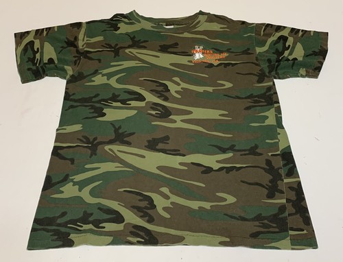 Vtg Single Stitch Hooters Camo T-Shirt 