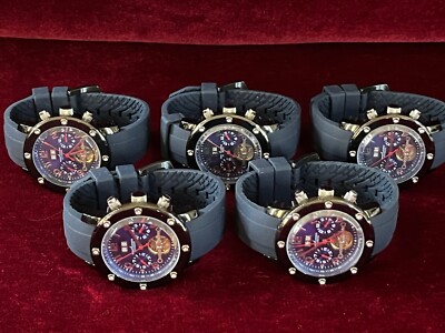 NEW! DEALER S LOT OF 5! AUTO VISIBLE BALANCE WATCHES, 46mm, BLUE DIAL, LAPOINTE