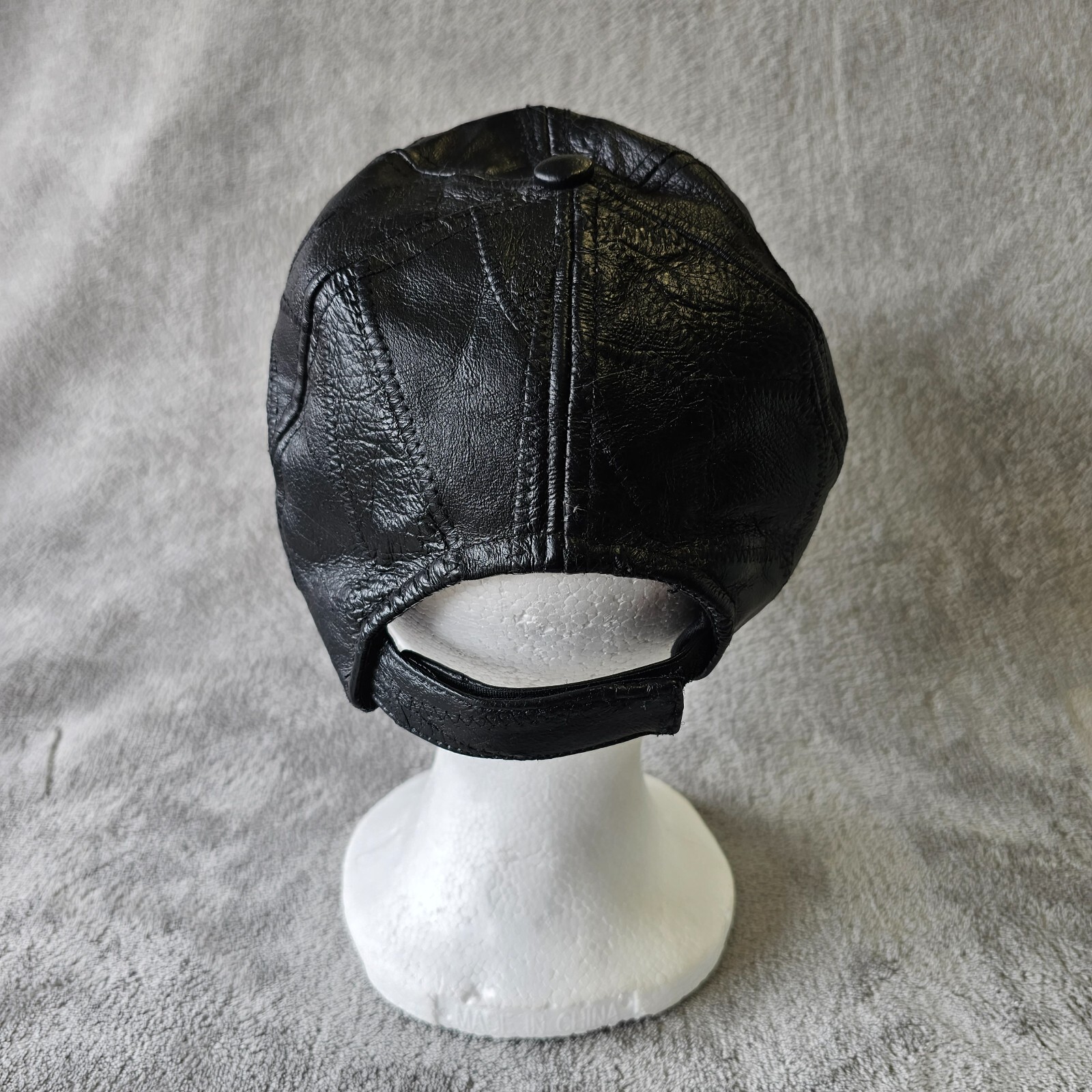 Leather hat patriotic patchwork embordered Black … - image 4