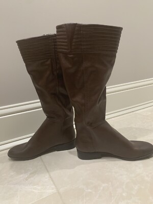 Bottes D’équitation Sam & Libby - Simili Cuir Marron, Fermeture éclair Intégrale, Pointure 9 US, Neuves Sans Boîte