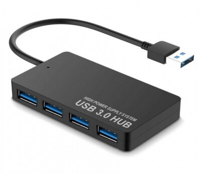 Premium 4-Port USB 3.0 HUB SuperSpeed Smart USB Expansion Splitter Compact De...