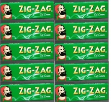 10 PACKS Zig Zag Green Rolling Papers Cut Corners *Best Price* *USA SHIPPED*