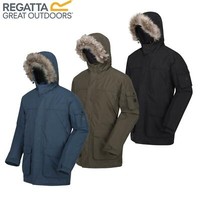 Regatta Mens Salinger II Waterproof Insulated Faux Fur Trim Hooded Parka Jacket