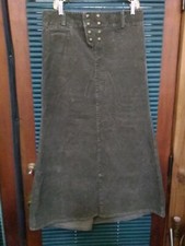 Ralph Lauren Vintage Army Green Corduroy Rugby Line Skirt Size 6