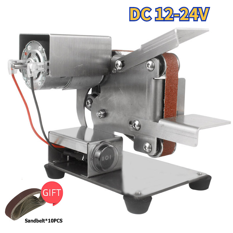 Compact 15mm Electric Mini Belt Sander for Wood Sharpening & Adjustable Sanding