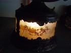Reverse painting Art nouveau lamp epergne lily tulip amber antique circa 1920s — photo 10