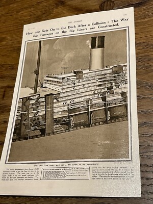 CUNARD White Star Line Postkarte Nr 96 Durchgangsbau auf Big Linern