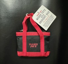 Trader Joes Micro Tote With Grocery Bag 2 In 1 Mini Limited Edition Red