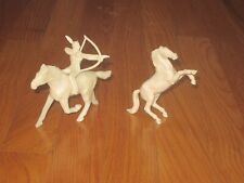 Tim-Mee Western Horses Running Rearing Riding Indian Bow Ivory Plastic RARE LOT
