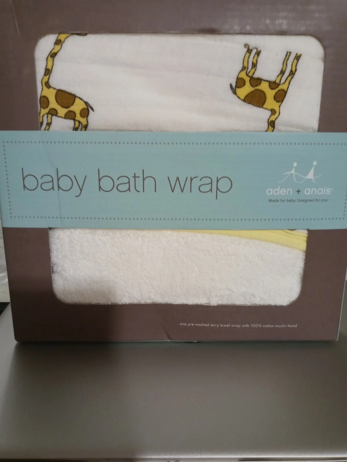 aden + anais baby bath wrap muslin cotton pre-washed terry towel wrap