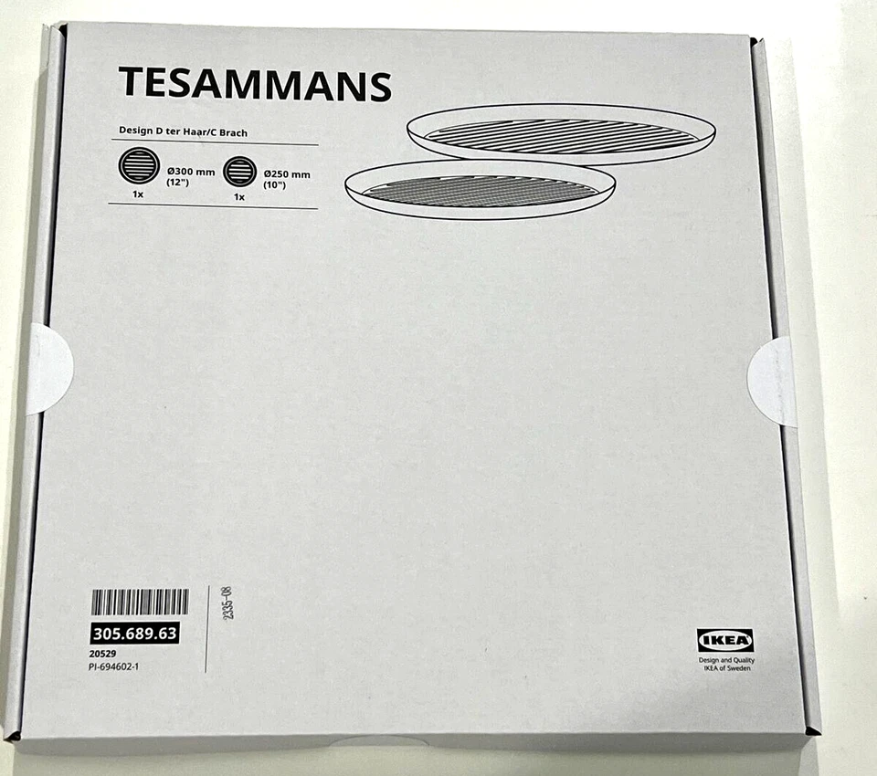 SET of 2 Ikea TESAMMANS Decorative Round Tray, Steel Green/Lilac, 10" and  12" - Image 3 of 4