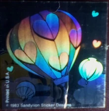 SandyLion© 1984.    Set Of 3 Holograms   Hot Air Balloons