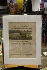 Vintage John Deere Tractor Farm Advertisment Matted Ready to Frame 12" x 16"