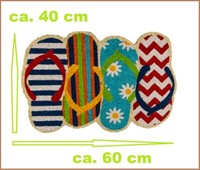 Flip-Flop-FußMatte-Schmutzfangmatte-FußAbtreter-Kokosmatte 60X40 Cm
