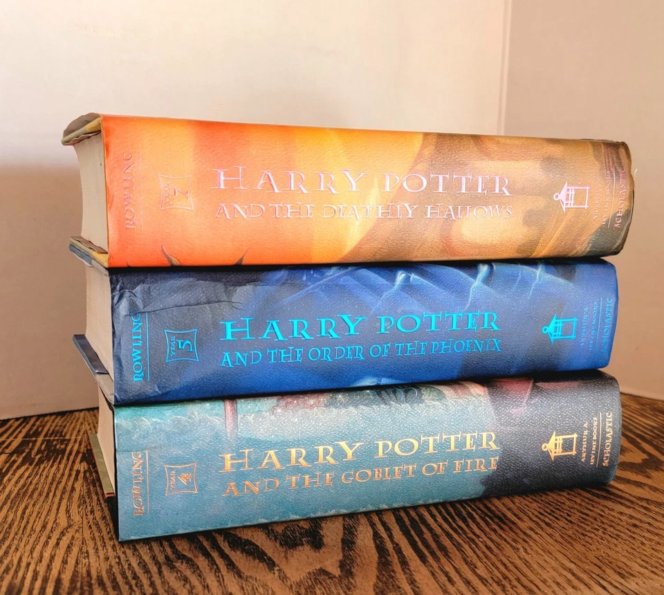 3 Harry Potter Hardcover Books No. 4, 5, & 7 See Details 1st Edition 2 Of 3 Foto 2 de 4