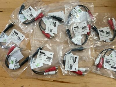 Lot of 10 AC3FX Vanco Adapter RCA Plug to 2-RCA Jack 6''