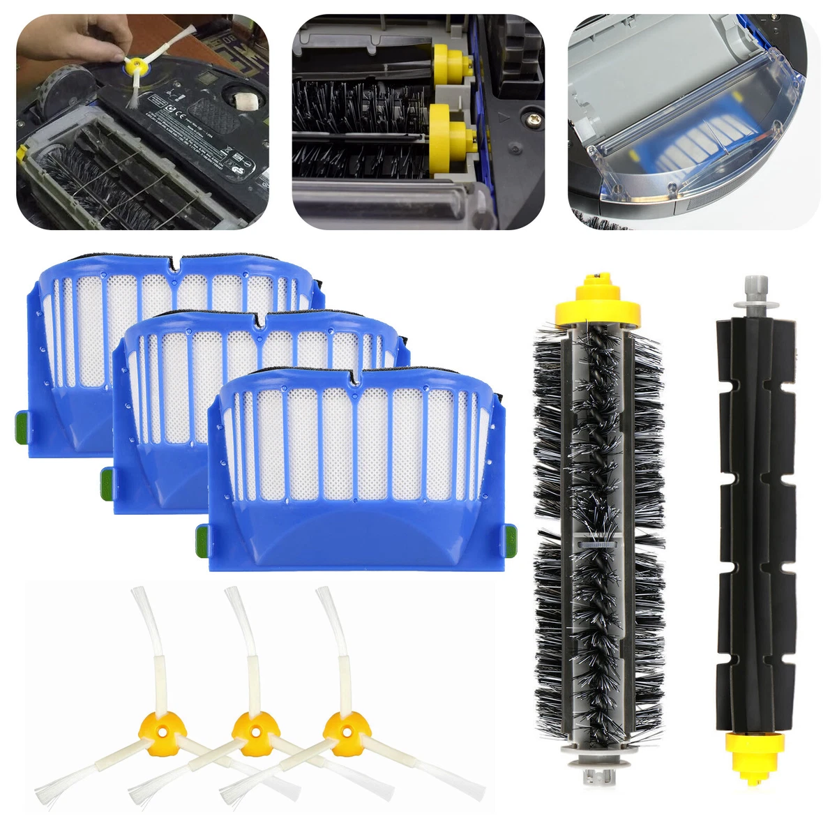 Vhbw 2x Cepillo Redondo  Set De Cepillos  Compatible Con IRobot Roomba 550 555 560 562 563 564 565 570 580 581 585 590 12570140
