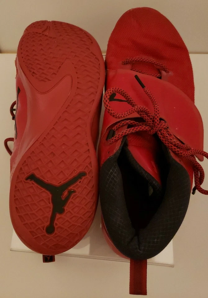 NIKE Air Jordan Super.Fly 5 PO Hombres Talla 13 Gimnasio Rojo con Cuello Negro [881571-601]  Foto 3 de 4