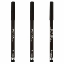 Pack of (3) New Rimmel Soft Kohl Eyeliner Jet Black 0.04 Ounces