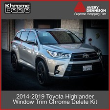 Glossy Black Chrome Delete Vinyl Wrap For 2014-2019 Toyota Highlander