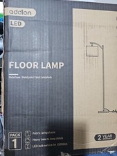 Addlon LED Floor Lamp for Living Room with 3 Color Temperatures Brown W Beige