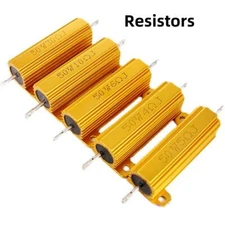 RX24 50W Power Golden Aluminium Wire wound  Resistors 1 2 5 8 10 20 100Ω - 2KΩ