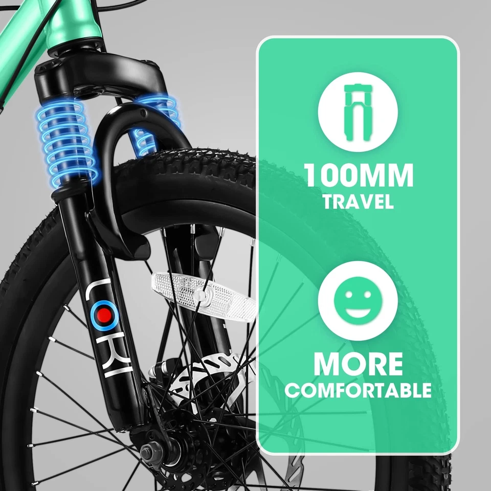 20" Kids Mountain Bike Teenager Children Bicycles 7 Speed U Brake for Ages 8-12 - Image 4 of 4